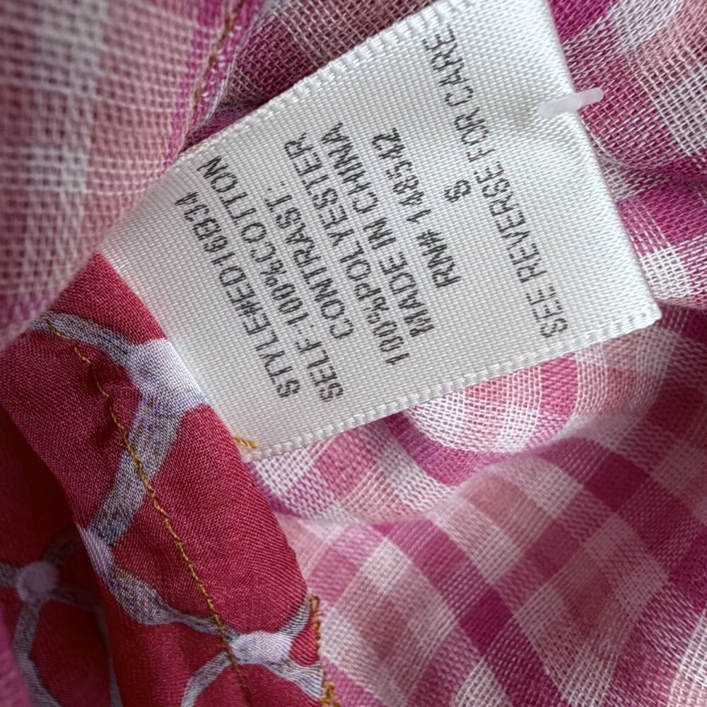 cyrena plaid floral scarf patchwork tunic shacket boho cottagecore women small - Picture 4 of 10